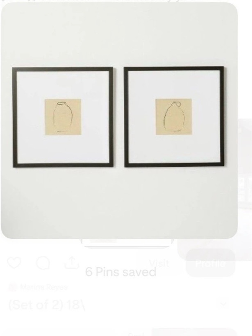 ISO Studio McGee 18 x 18 Under-glass framed Vases Wall Art